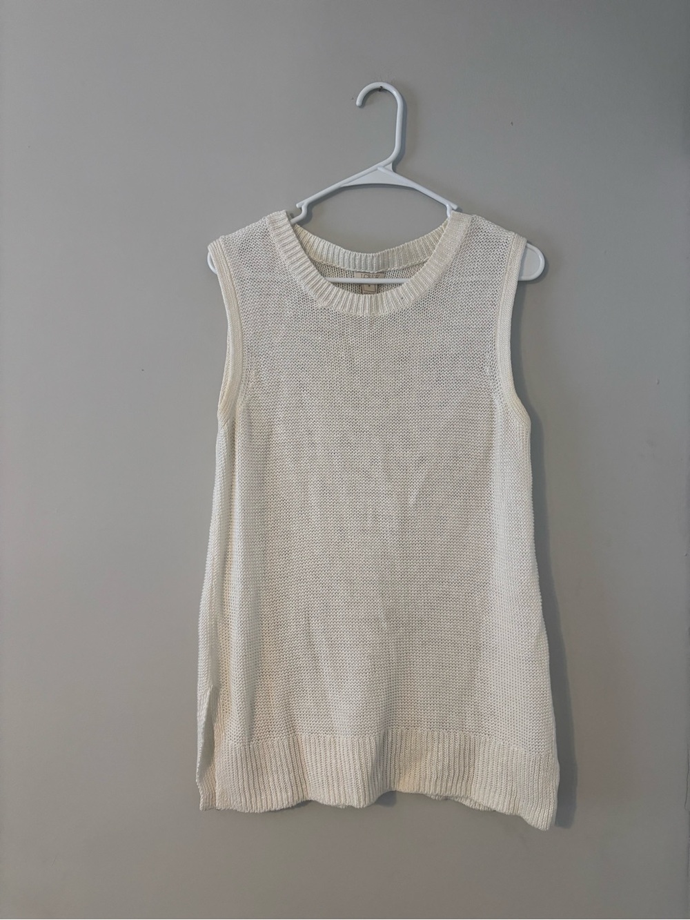 J. Crew Cream Sleeveless Sweater Vest